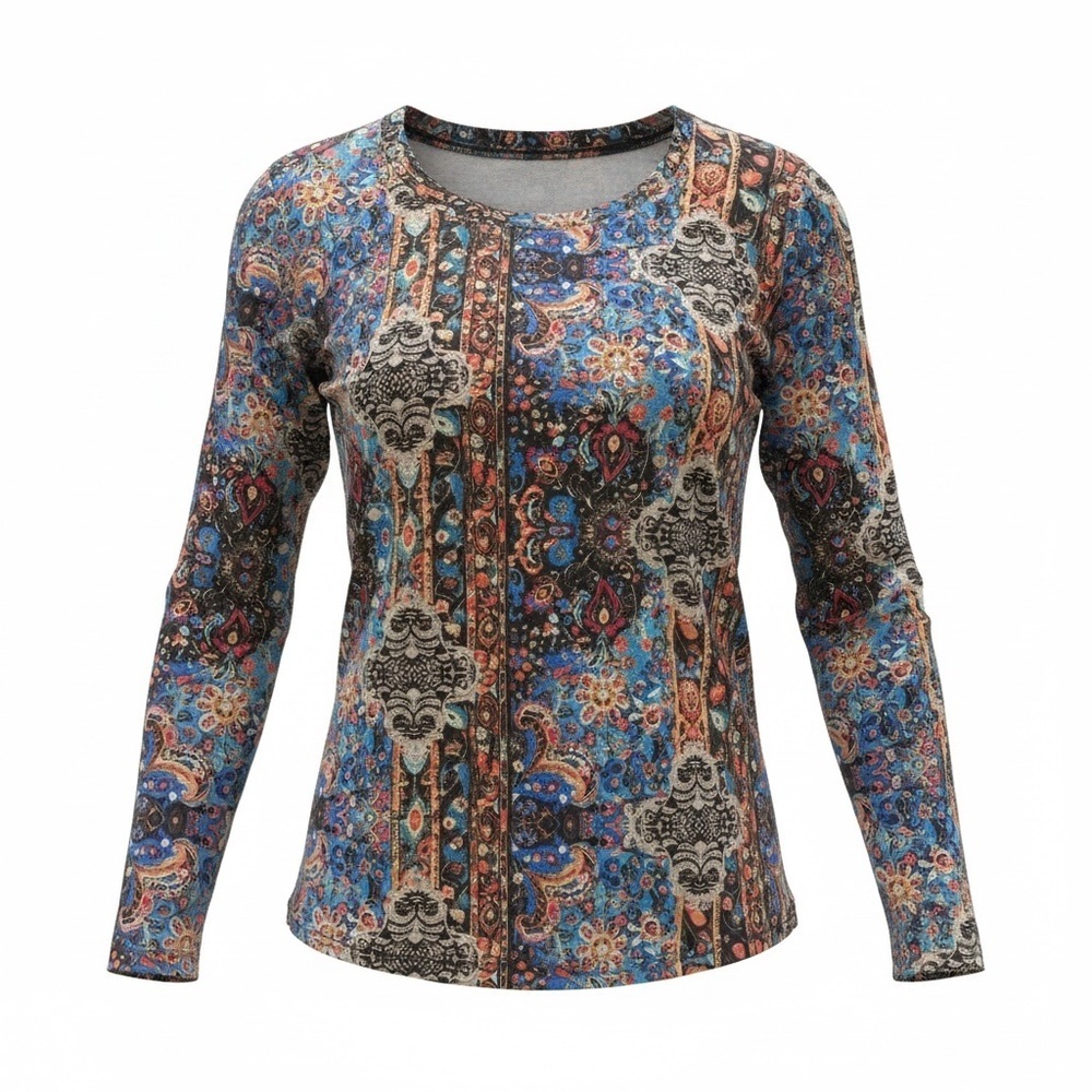 NWT Fantaslook Women's Floral Henley Size Small (KB1)
